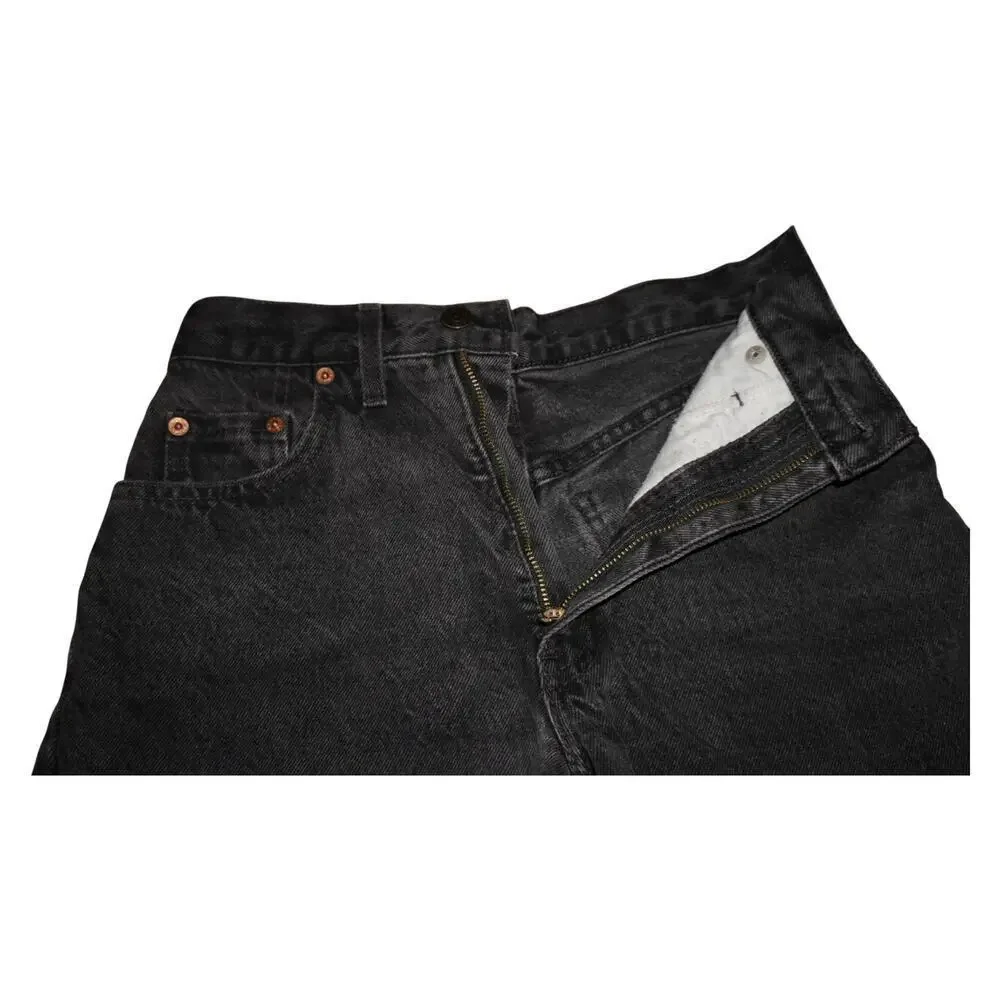 Vintage Levi's 851 Black Cutoff Shorts Made USA Orange Tab Frayed Raw Hem W28